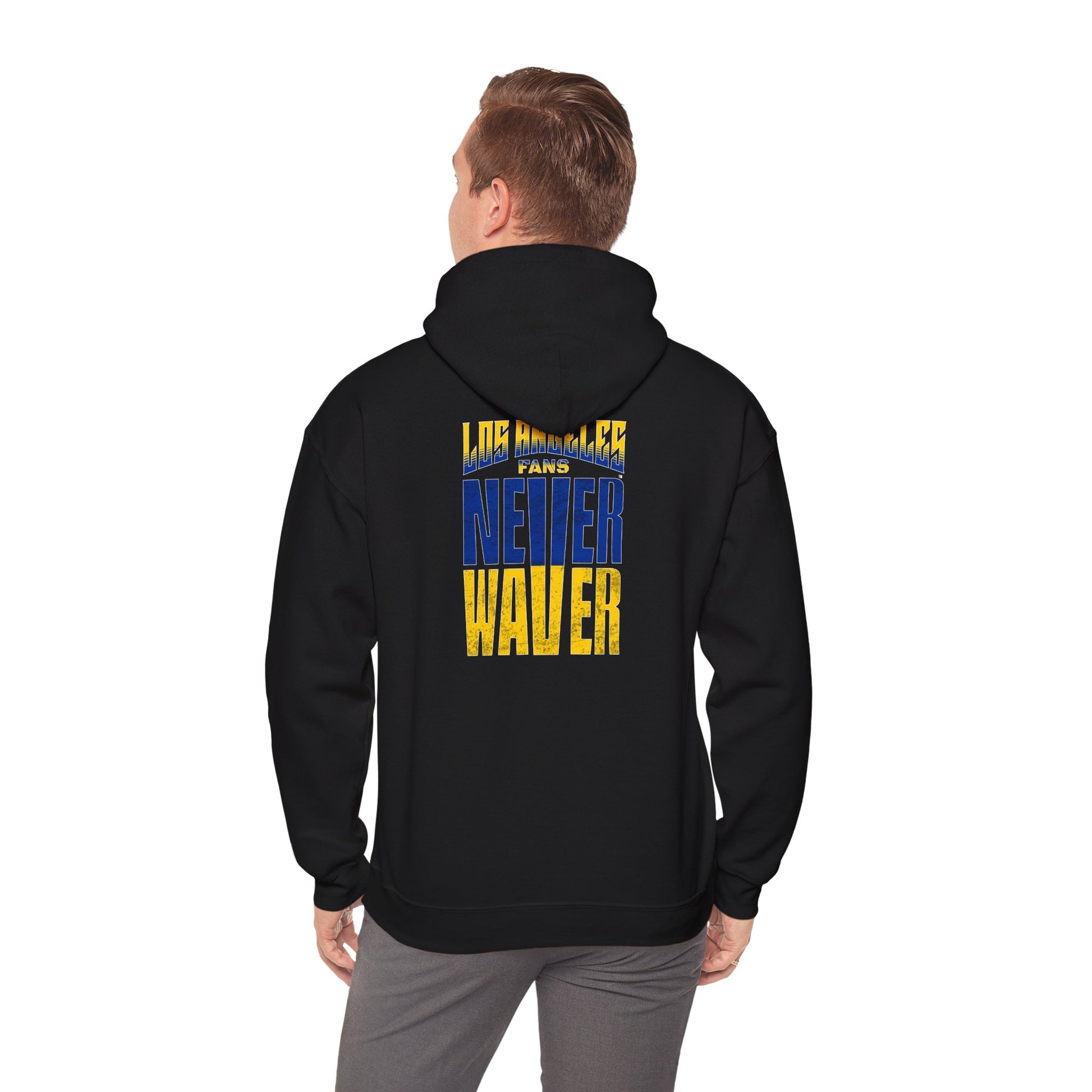 Inspired Unisex Heavy Blend™ Hooded Sweatshirt -Los Angeles Fans NEVER WAVER Graphic - Never Waver
