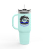 True Americans Never Waver They Always Back The Blue   Insulated Travel Mug, 40oz - Never Waver