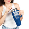 Insulated Travel Mug - "Never Waver” Jesus a bold, eye-catching design that reflects a steadfast faith and confidence in Christ. " - 40oz Sporty Drinkware - Never Waver