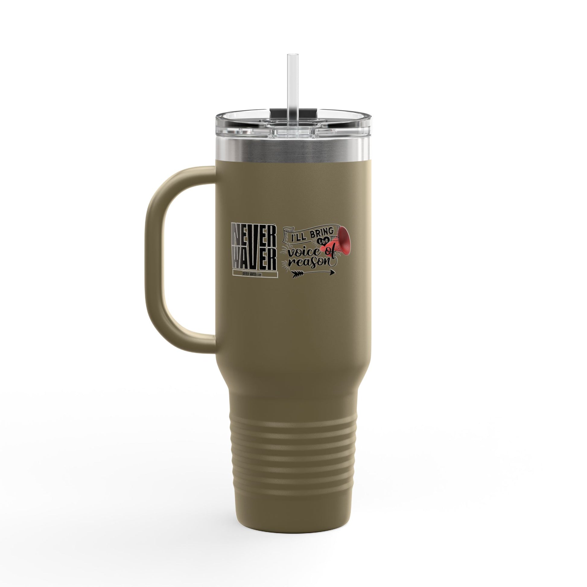Never Waver I'll Bring The  Voice of Reason Insulated Travel Mug, 40oz - Never Waver