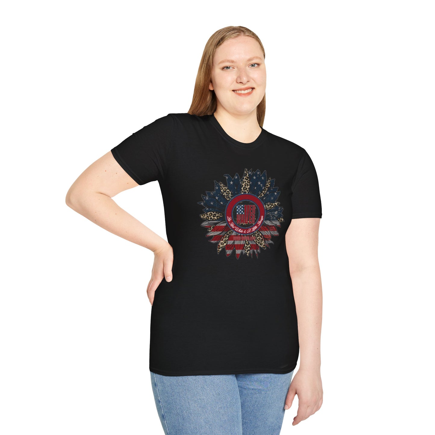 Never Waver Be Red White & a Little Bougie Unisex Softstyle T-Shirt - Never Waver