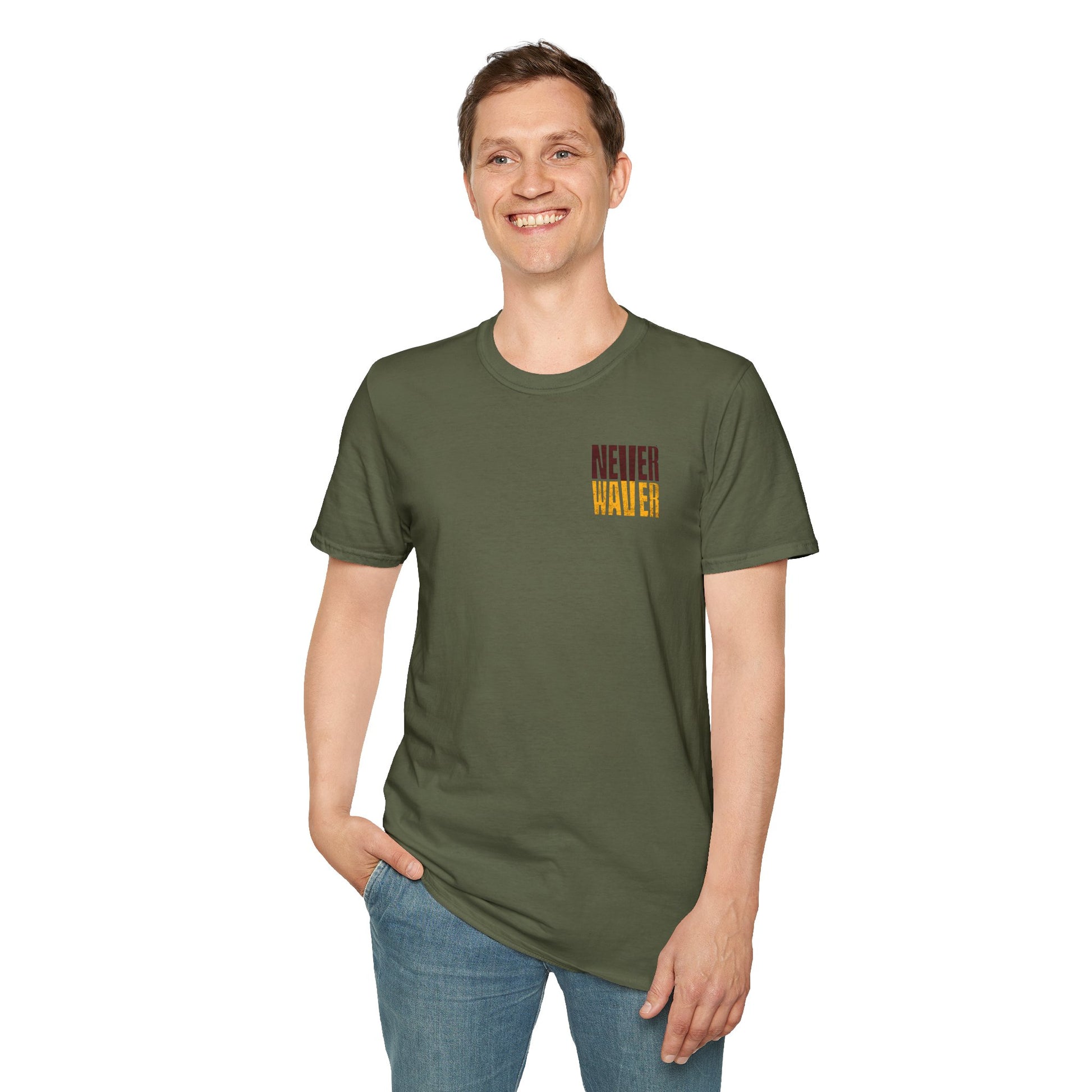 Washington Fans Never Waver Unisex Softstyle T-Shirt - Never Waver