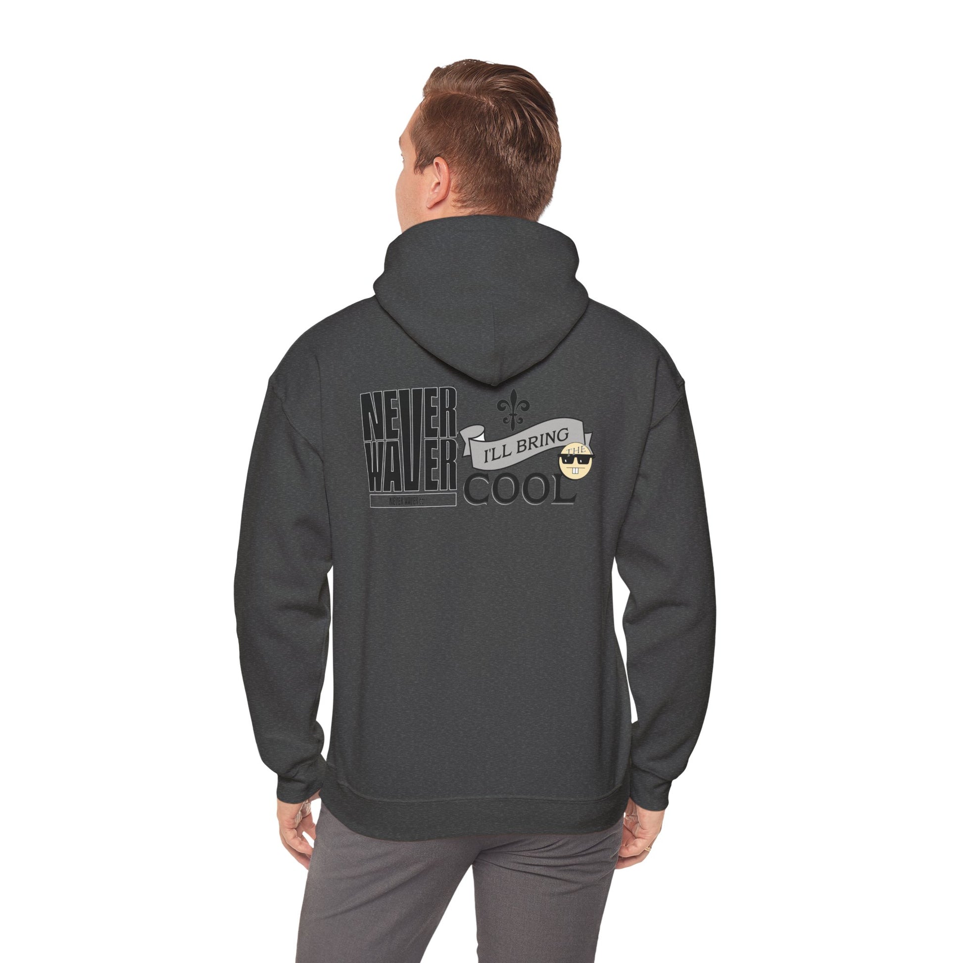 Unisex Heavy Blend™ Hooded Sweatshirt - "Never Waver I'll Bring The Cool" Inspirational Hoodie - Never Waver