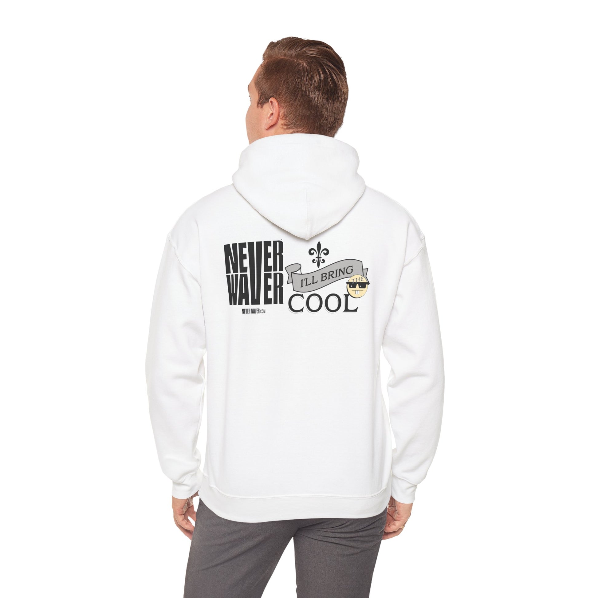 Unisex Heavy Blend™ Hooded Sweatshirt - "Never Waver I'll Bring The Cool" Inspirational Hoodie - Never Waver