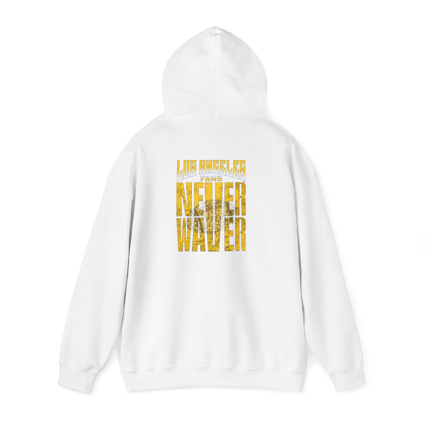Los Angeles Fans Never Waver w Leopard Football Unisex Heavy Blend™ Hooded Sweatshirt - Cozy, Motivational Apparel for Everyday Wear