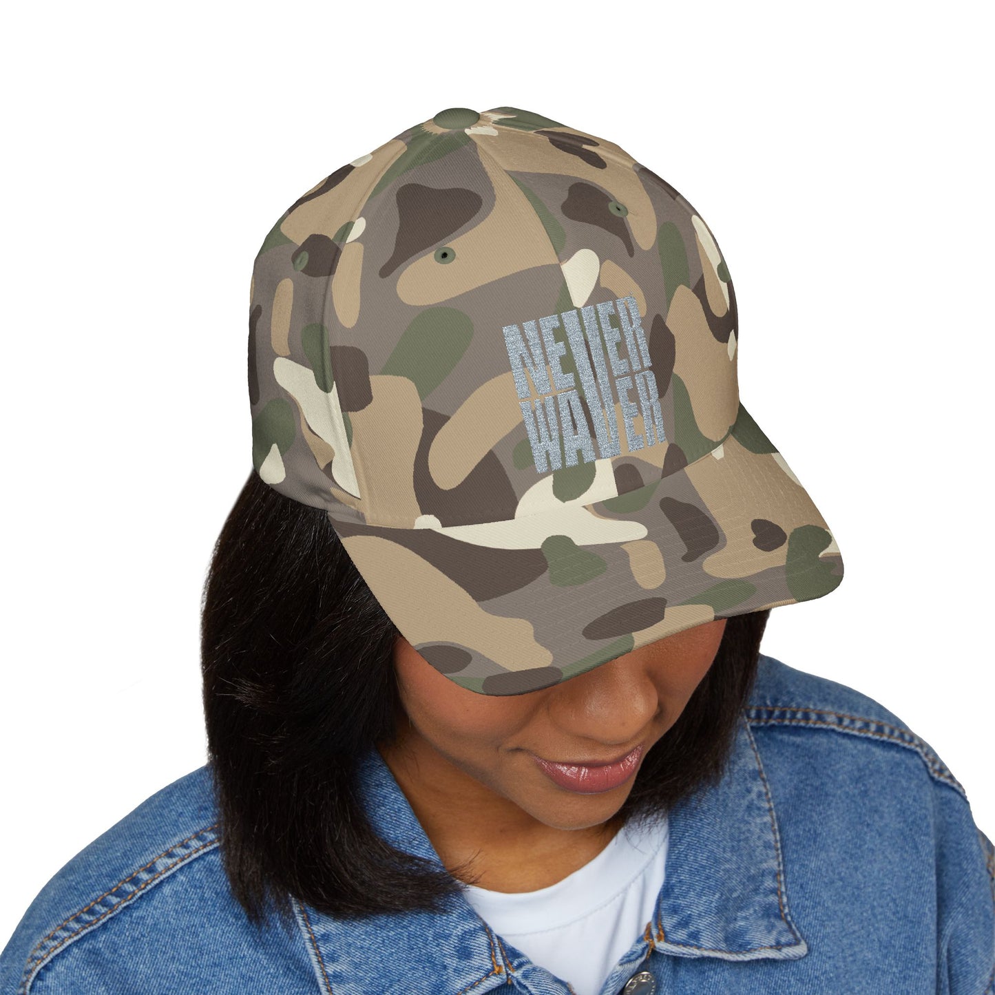 Embroidered Motivational Baseball Cap - 'Never Waver' - Perfect for Outdoor Enthusiasts