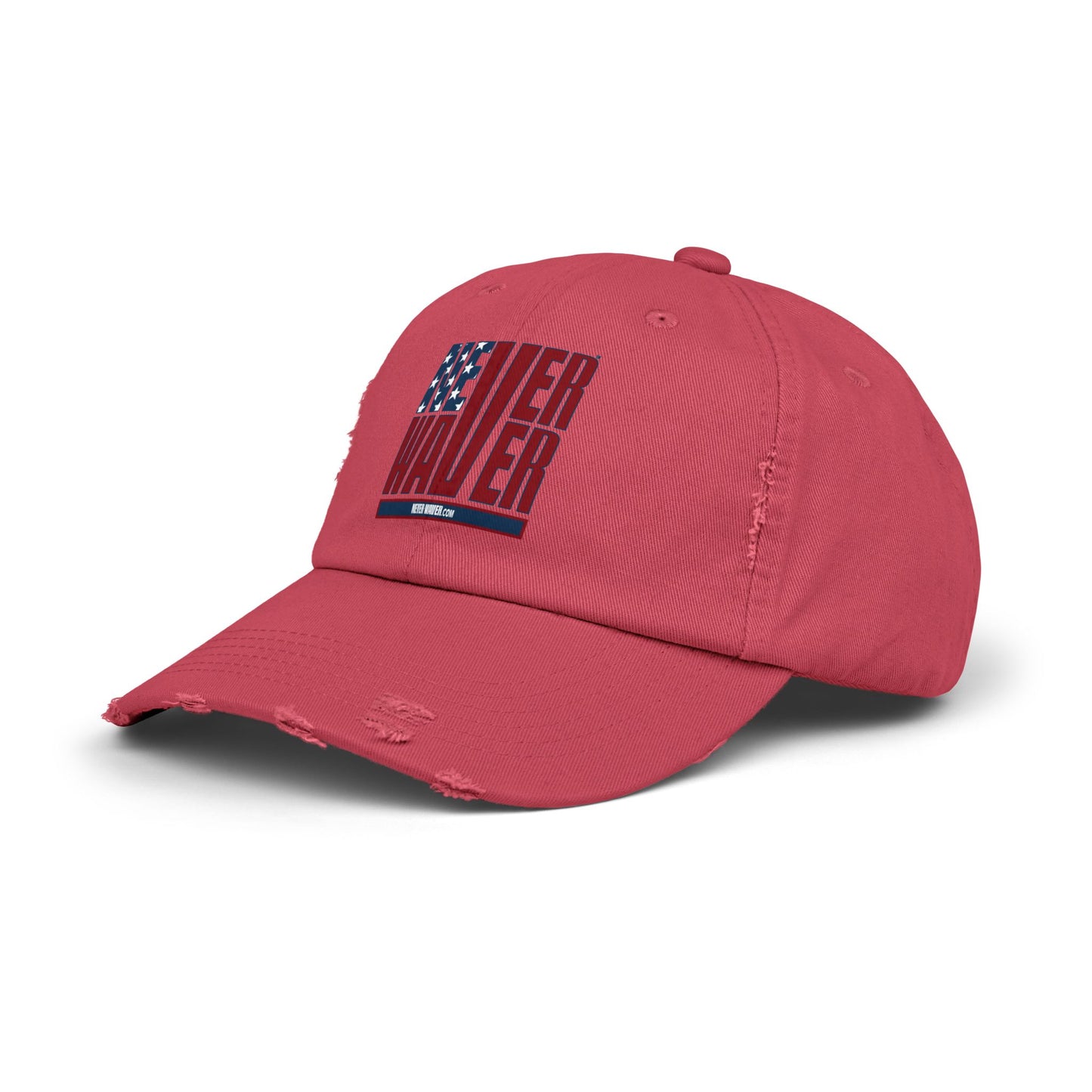 Unisex Distressed Cap - 'Never Waver' Casual Hat for Everyday Style Patriotic
