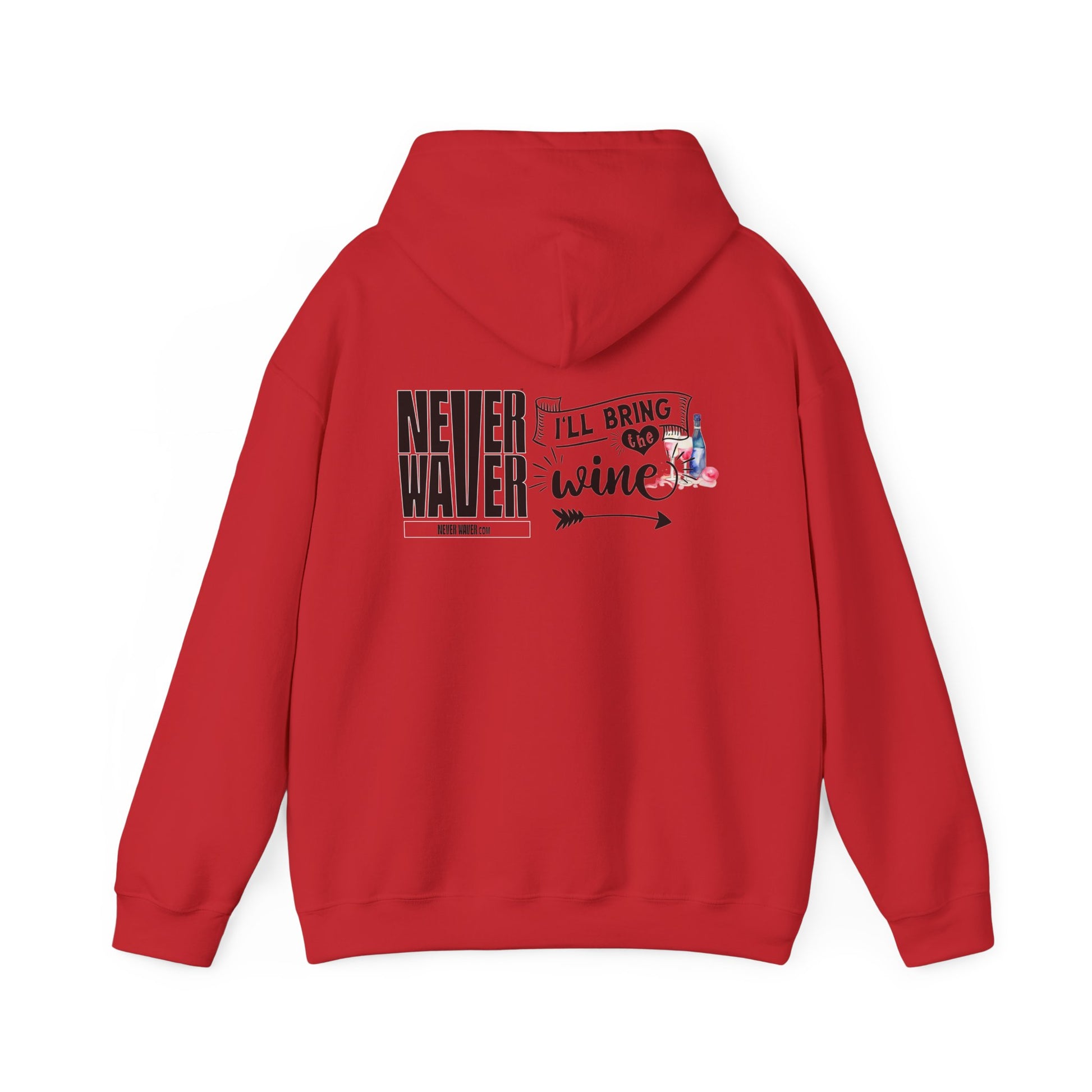 Unisex Heavy Blend™ Hooded Sweatshirt - "Never Waver I'll Bring The Wine" Inspirational Hoodie - Never Waver