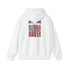 Unisex Heavy Blend™ Hooded Sweatshirt - 'New York Fans Never Waver W Leopard Football' American Pride Design - Never Waver