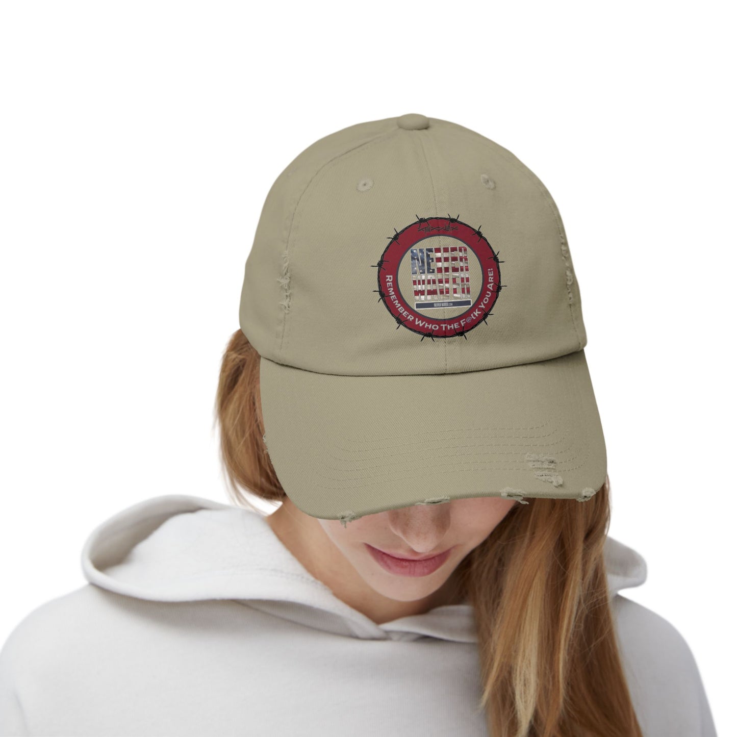 Distressed Cap - Never Waver Remember Who The  F@{k You Are -Statement Hat for Everyday Style