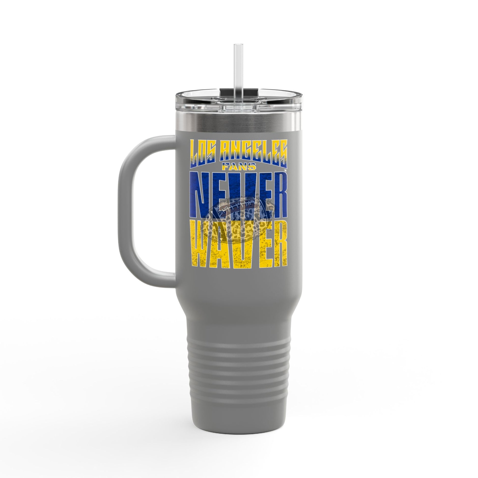 Los Angeles Fans Never Waver W-Leopard Football Insulated Travel Mug, 40oz - Never Waver