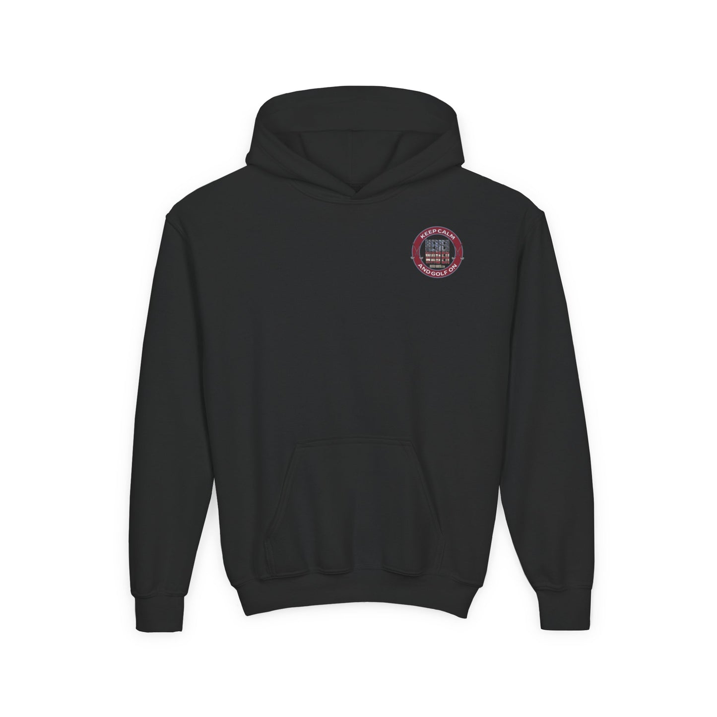 Youth Golf Hoodie - "Keep Calm Never Waver and Golf On" Sweatshirt for Young Golfers - Never Waver