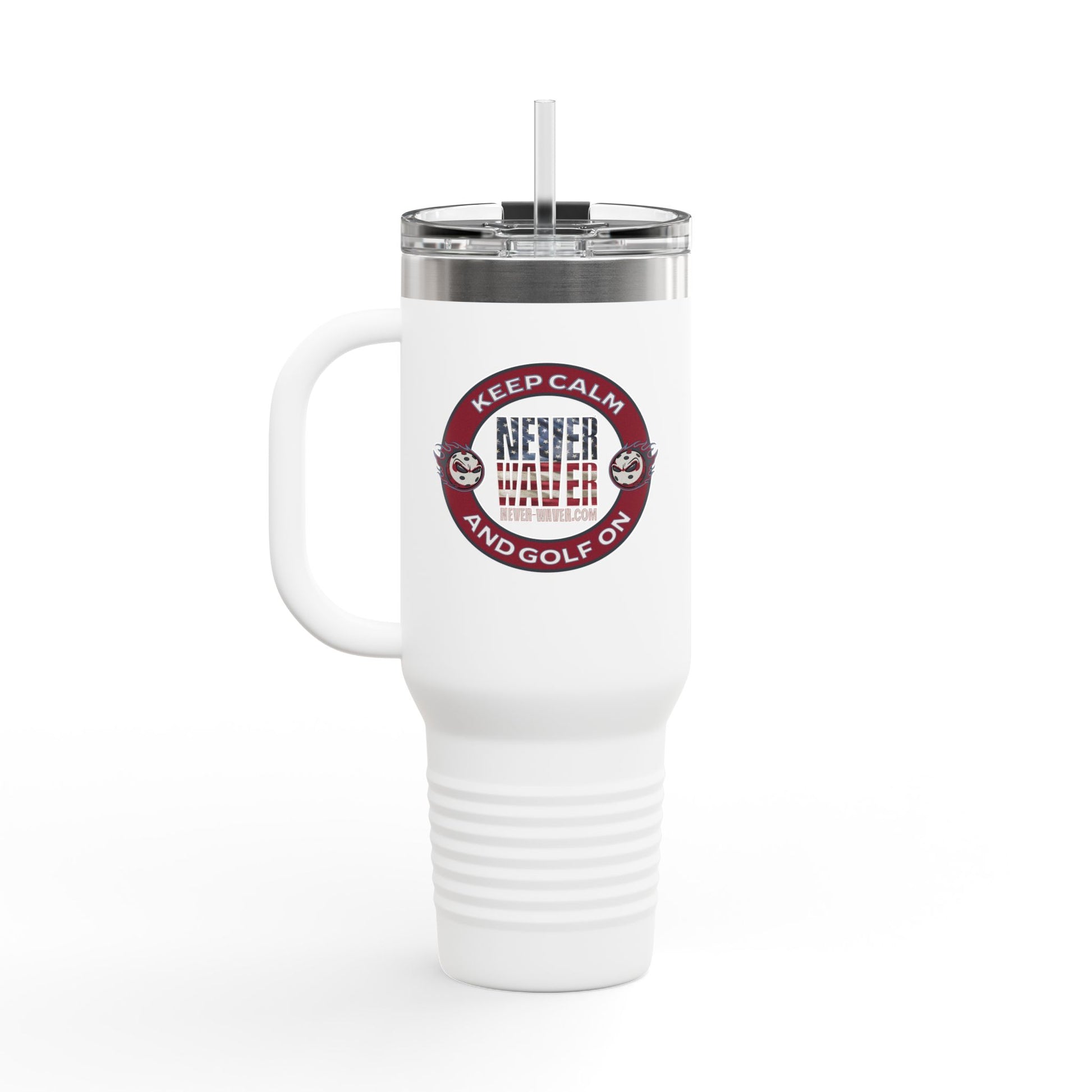 Insulated Travel Mug - "Never Waver Golf" - 40oz Sporty Drinkware - Never Waver