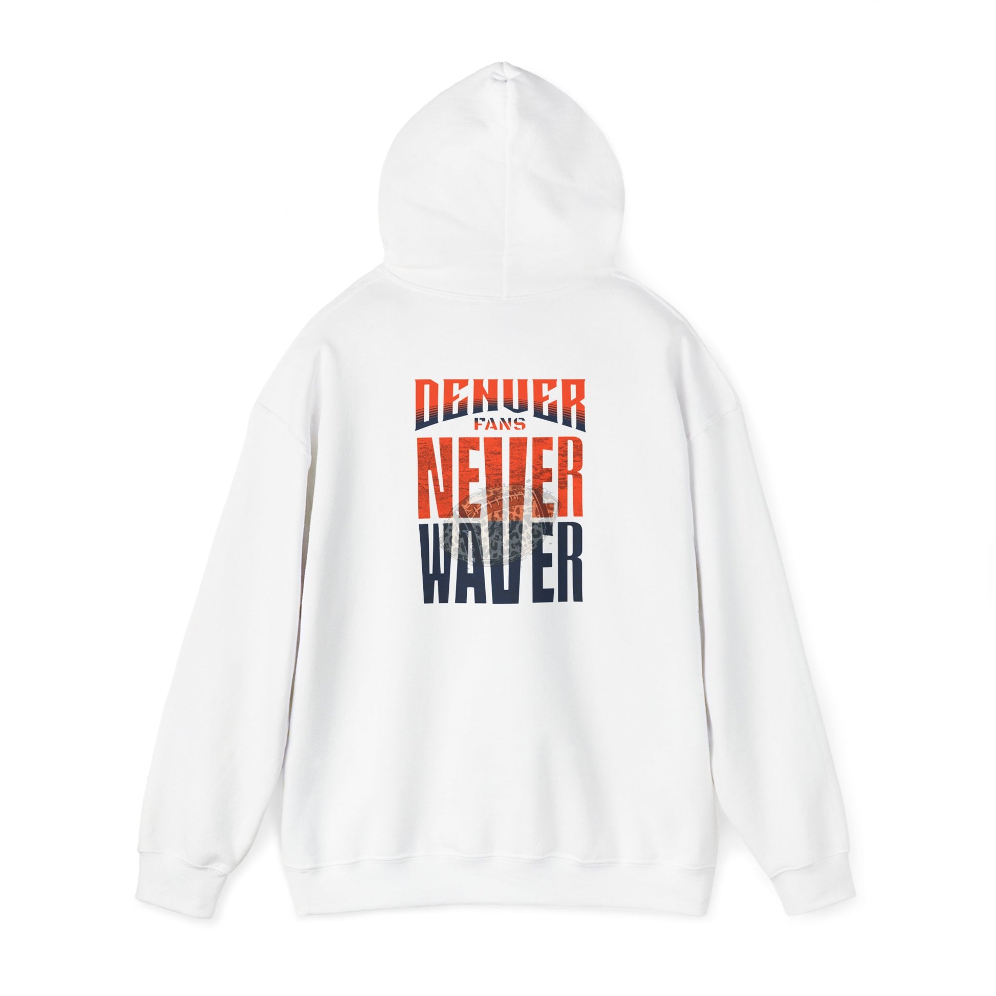 Unisex Heavy Blend™ Hooded Sweatshirt - Denver Fans Never Waver W Leopard Football Motivation - Never Waver