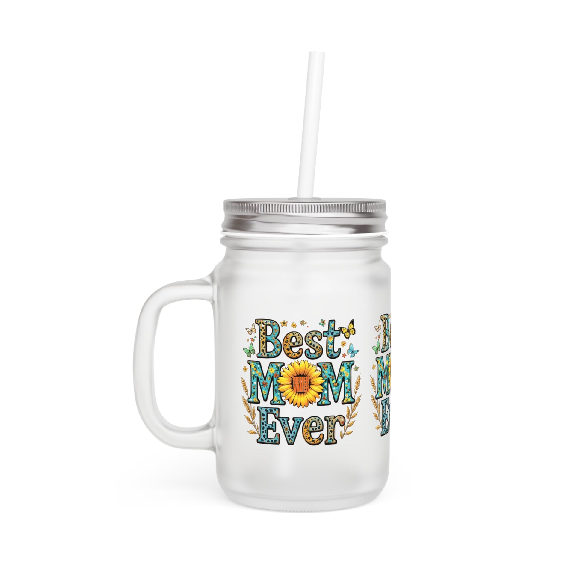 Never Waver Just A Mom Trying Not to Raise A&&holes Mason Jar with Straw - Perfect Gift for Mother's Day or Independence Day - Never Waver