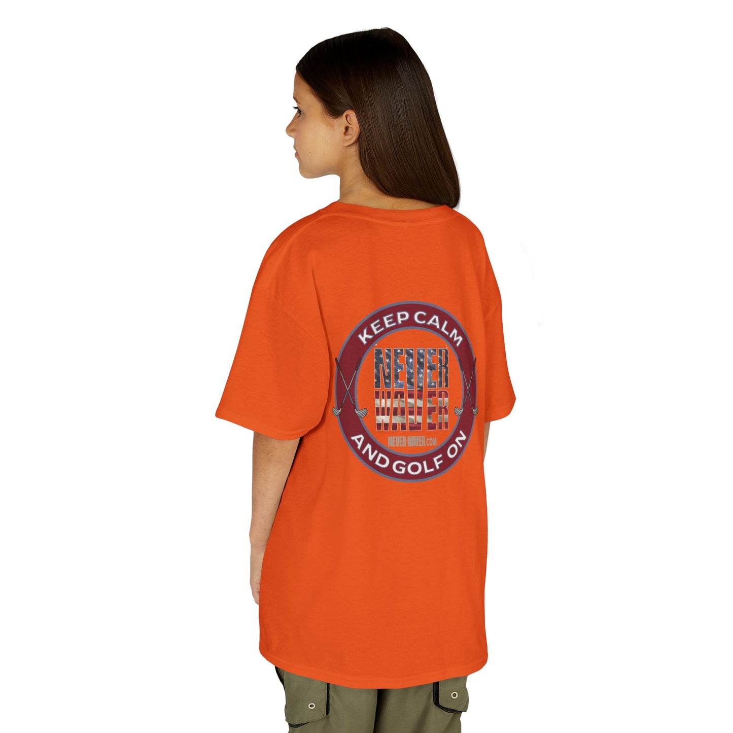 Kids Golf Tee - Keep Calm Never Waver and Golf On - Never Waver