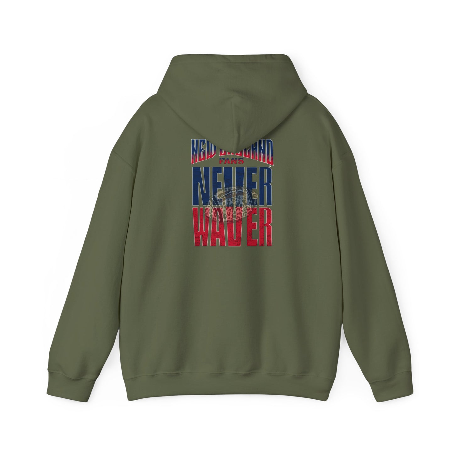 Unisex Heavy Blend™ Hooded Sweatshirt - New England Fans Never Waver w Leopard football - Never Waver