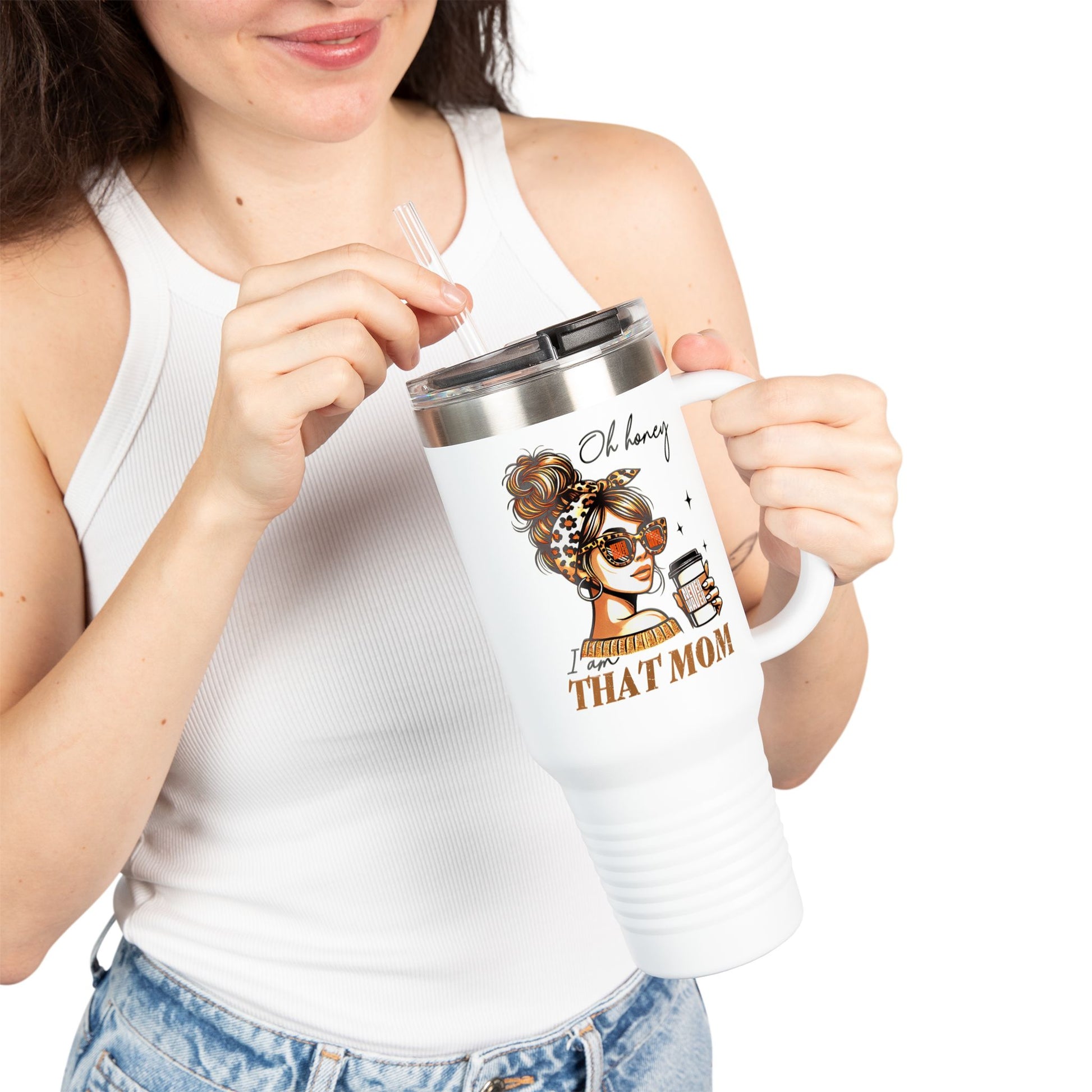 Never Waver Oh Honey I am that Mom Insulated Travel Mug - Never Waver