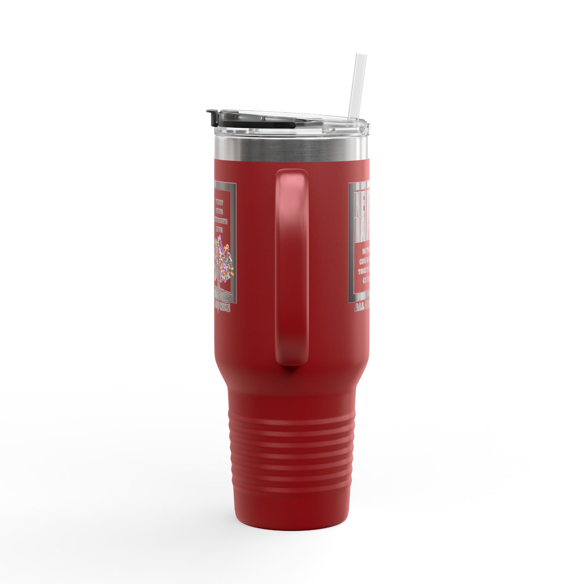 Insulated Travel Mug - Never Waver Tree of Cancer Ribbons, 40oz - Never Waver