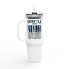 Seattle Fans Never Waver W-Leopard Football Insulated Travel Mug, 40oz - Never Waver