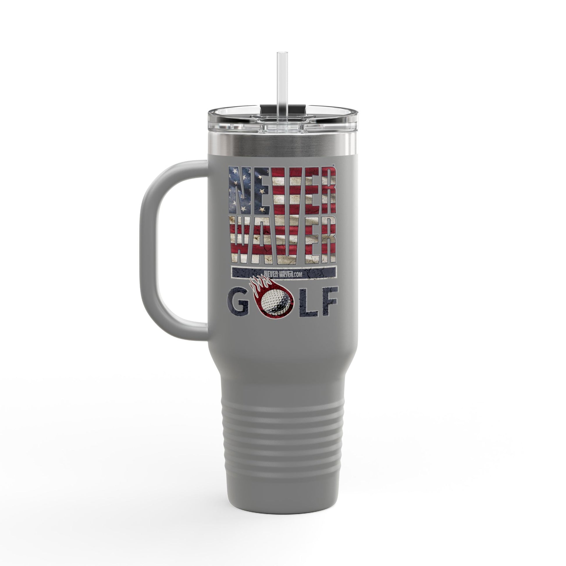 Insulated Travel Mug - "Never Waver Golf" - 40oz Sporty Drinkware - Never Waver