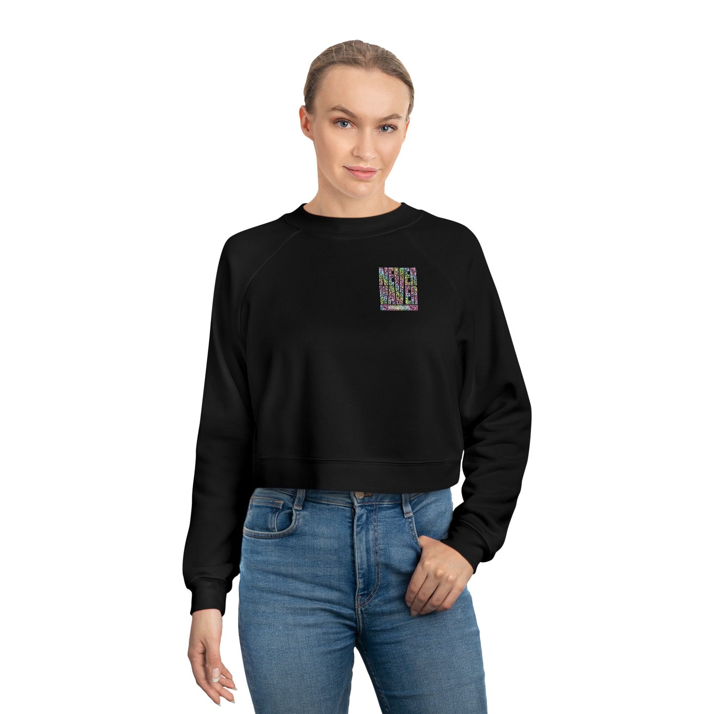 Never Waver Leopard Women's Cropped Fleece Pullover - Never Waver