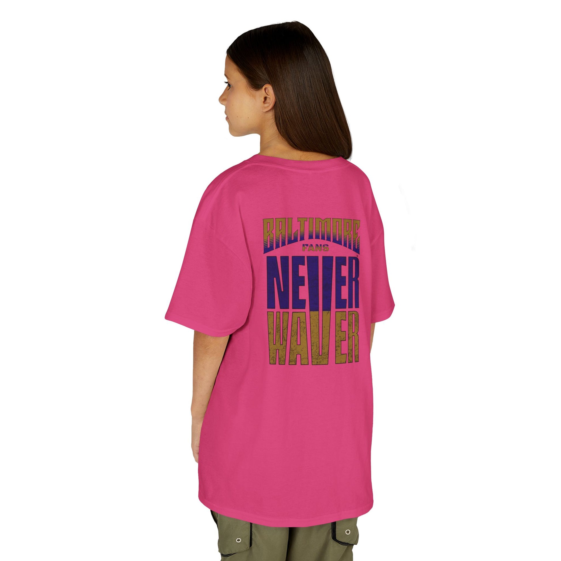 Baltimore Fans Never Waver Kids Heavy Cotton™ Tee