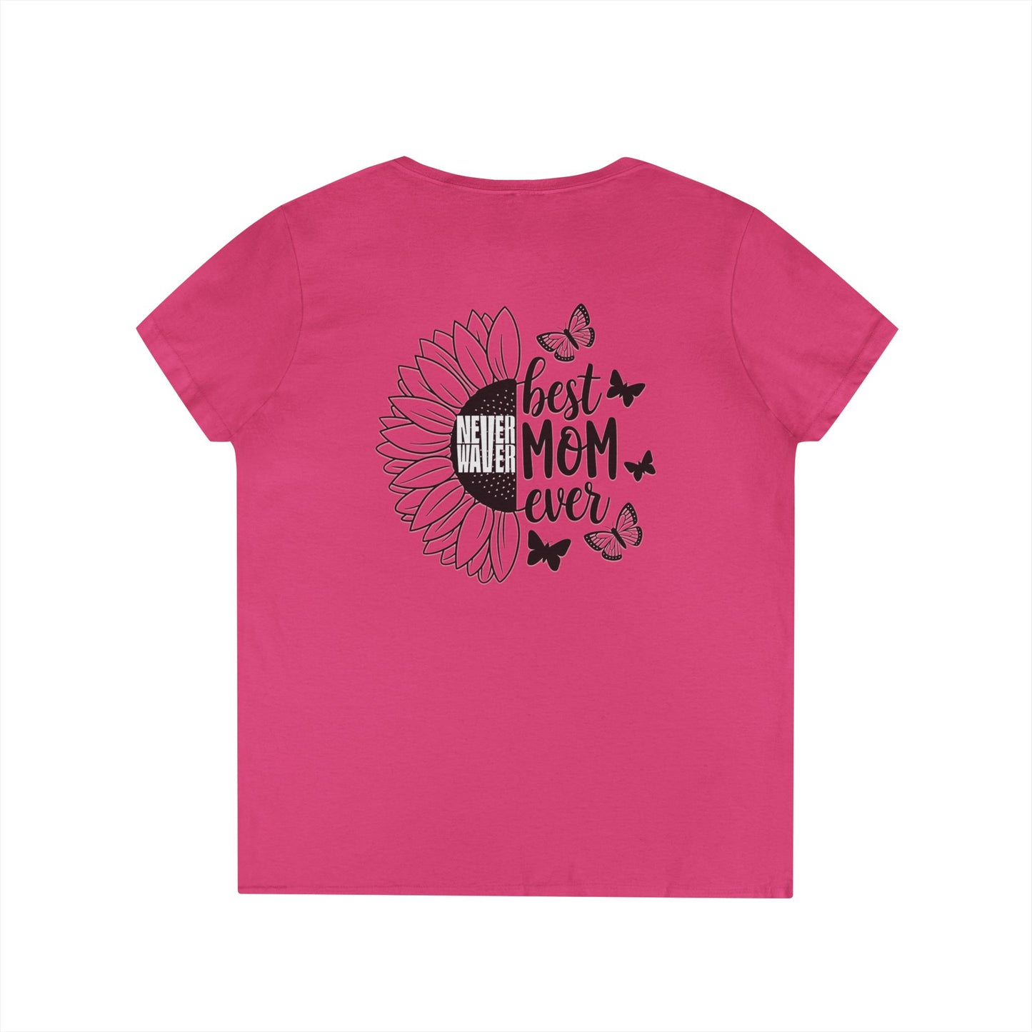 Never Waver Best Mom Ever V-Neck T-Shirt | Perfect Gift for Mother's Day | Casual Everyday Wear - Never Waver