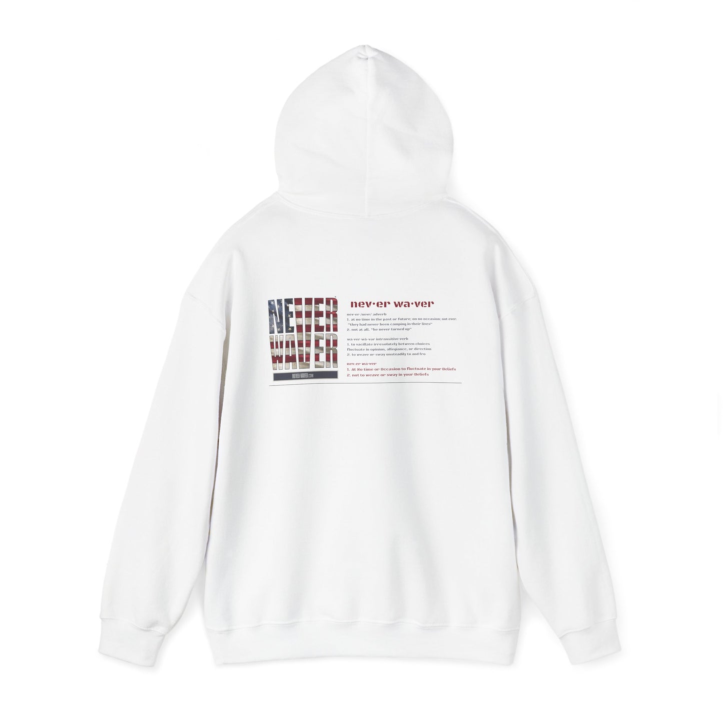Inspirational Unisex Hoodie - 'Never Waver Definition ' Motivational Sweatshirt - Never Waver