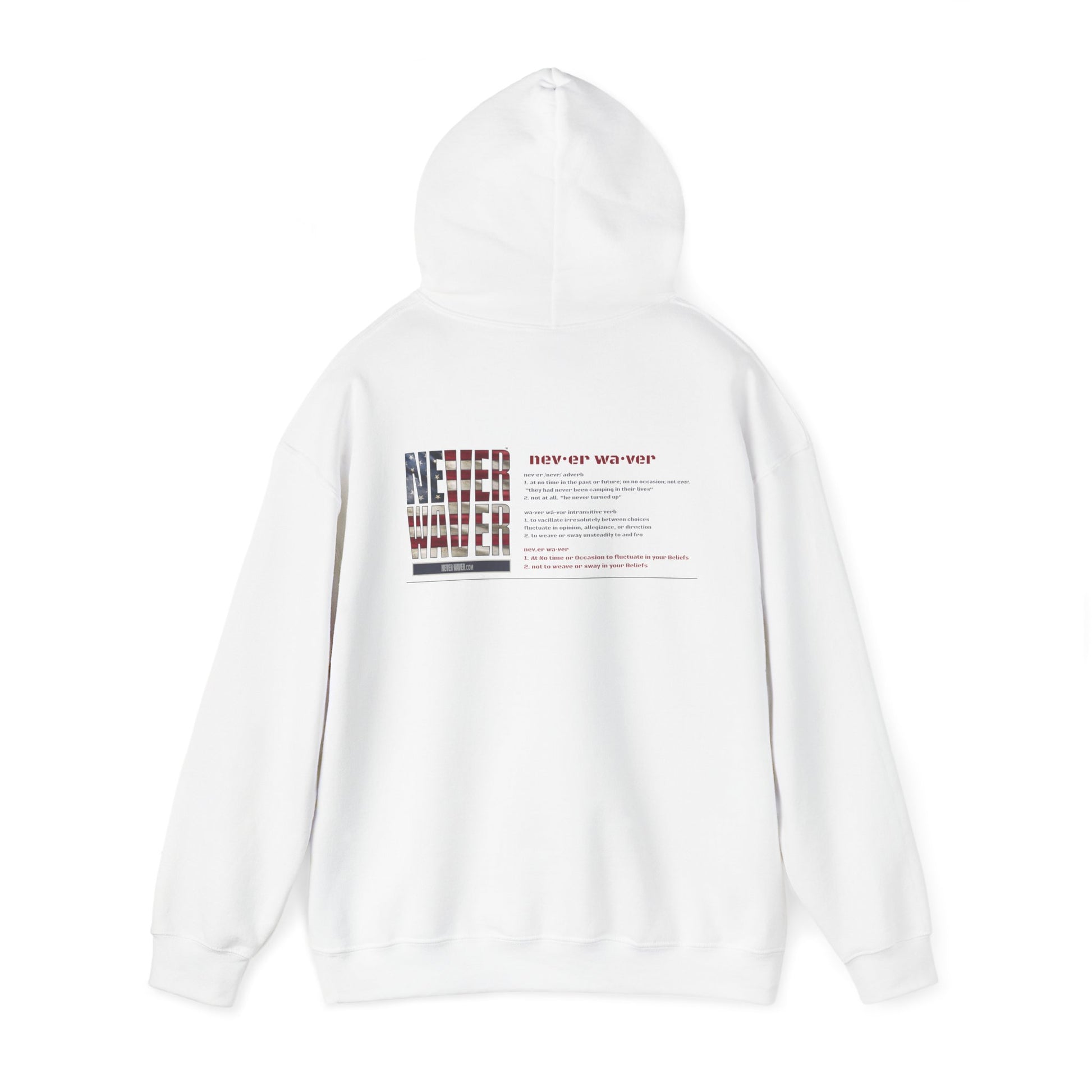 Inspirational Unisex Hoodie - 'Never Waver Definition ' Motivational Sweatshirt - Never Waver