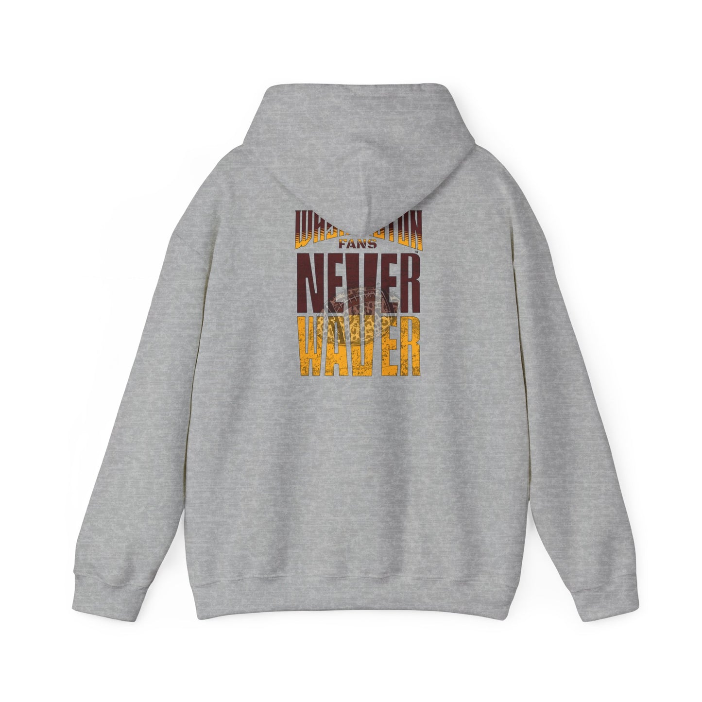 Unisex Heavy Blend™ Hooded Sweatshirt - Washington Fans Never Waver W Leopard Football- Perfect for Sports Fans - Never Waver