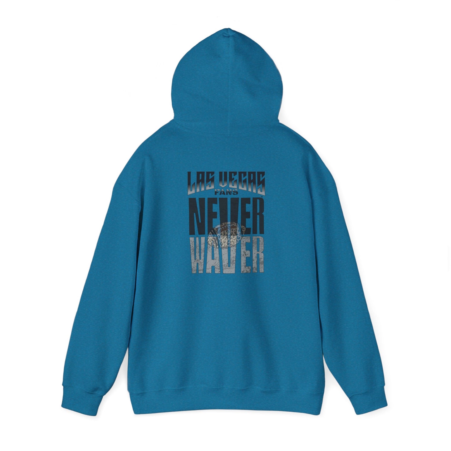 Las Vegas Fans Never Waver w Leopard Football Unisex Heavy Blend™ Hooded Sweatshirt - Cozy Oversized Style for Fans - Never Waver
