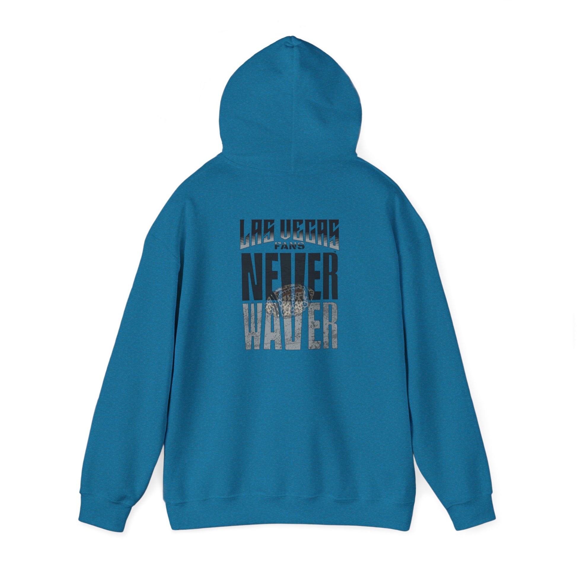 Las Vegas Fans Never Waver w Leopard Football Unisex Heavy Blend™ Hooded Sweatshirt - Cozy Oversized Style for Fans - Never Waver