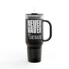 Insulated Travel Mug - "Never Waver” Jesus a bold, eye-catching design that reflects a steadfast faith and confidence in Christ. " - 40oz Sporty Drinkware - Never Waver