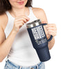 Insulated Travel Mug - "Never Waver” Jesus a bold, eye-catching design that reflects a steadfast faith and confidence in Christ. " - 40oz Sporty Drinkware - Never Waver