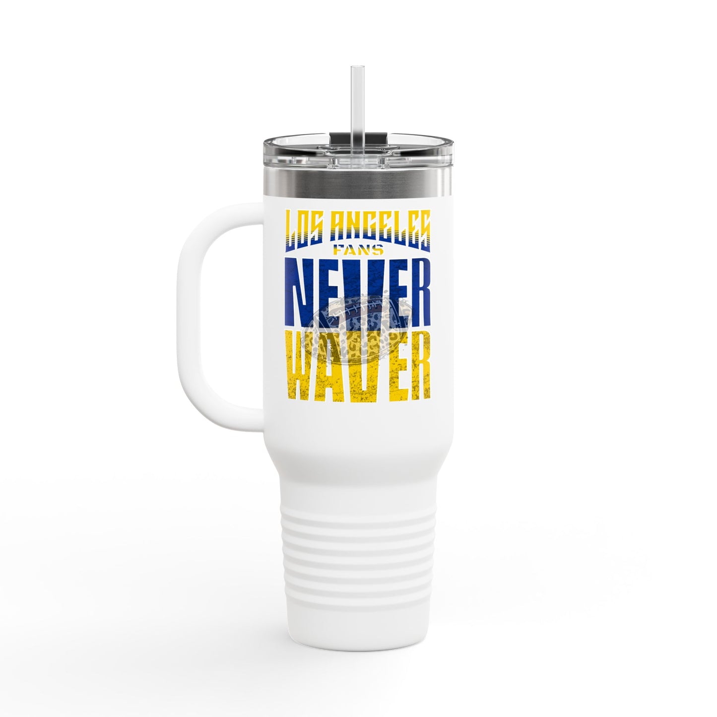 Los Angeles Fans Never Waver W-Leopard Football Insulated Travel Mug, 40oz - Never Waver