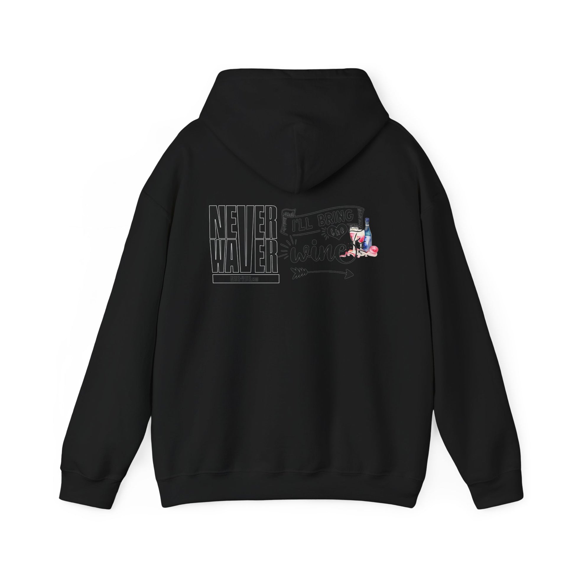 Unisex Heavy Blend™ Hooded Sweatshirt - "Never Waver I'll Bring The Wine" Inspirational Hoodie - Never Waver