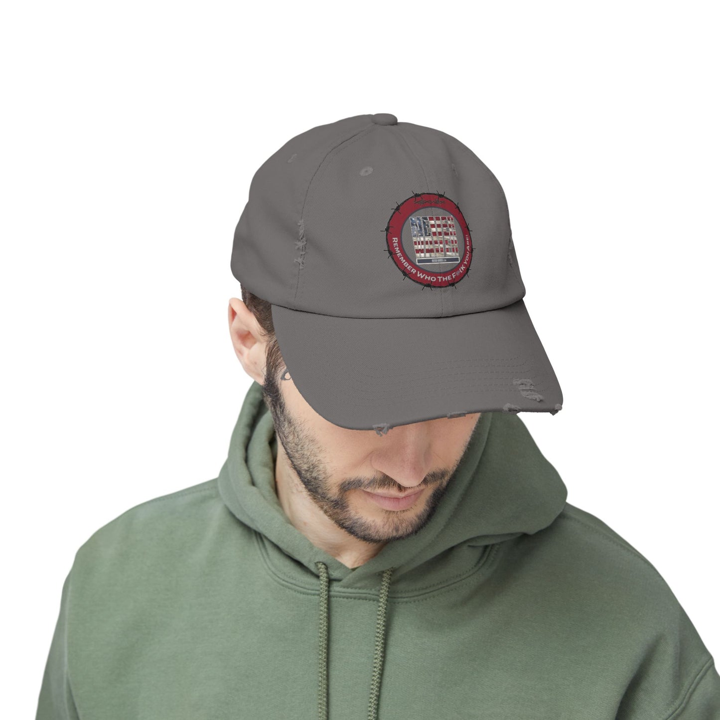 Distressed Cap - Never Waver Remember Who The  F@{k You Are -Statement Hat for Everyday Style