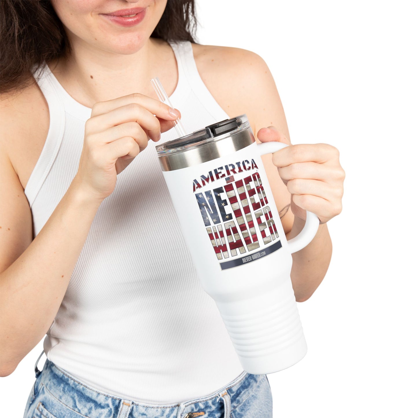 America Never Waver Insulated Travel Mug, 40oz - Never Waver