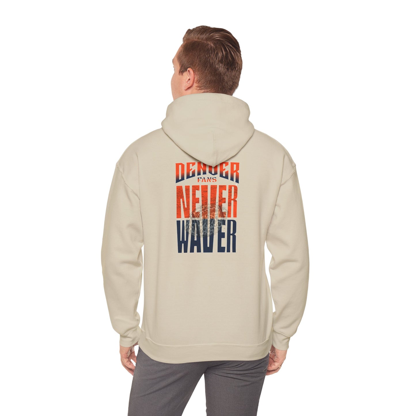 Unisex Heavy Blend™ Hooded Sweatshirt - Denver Fans Never Waver W Leopard Football Motivation - Never Waver