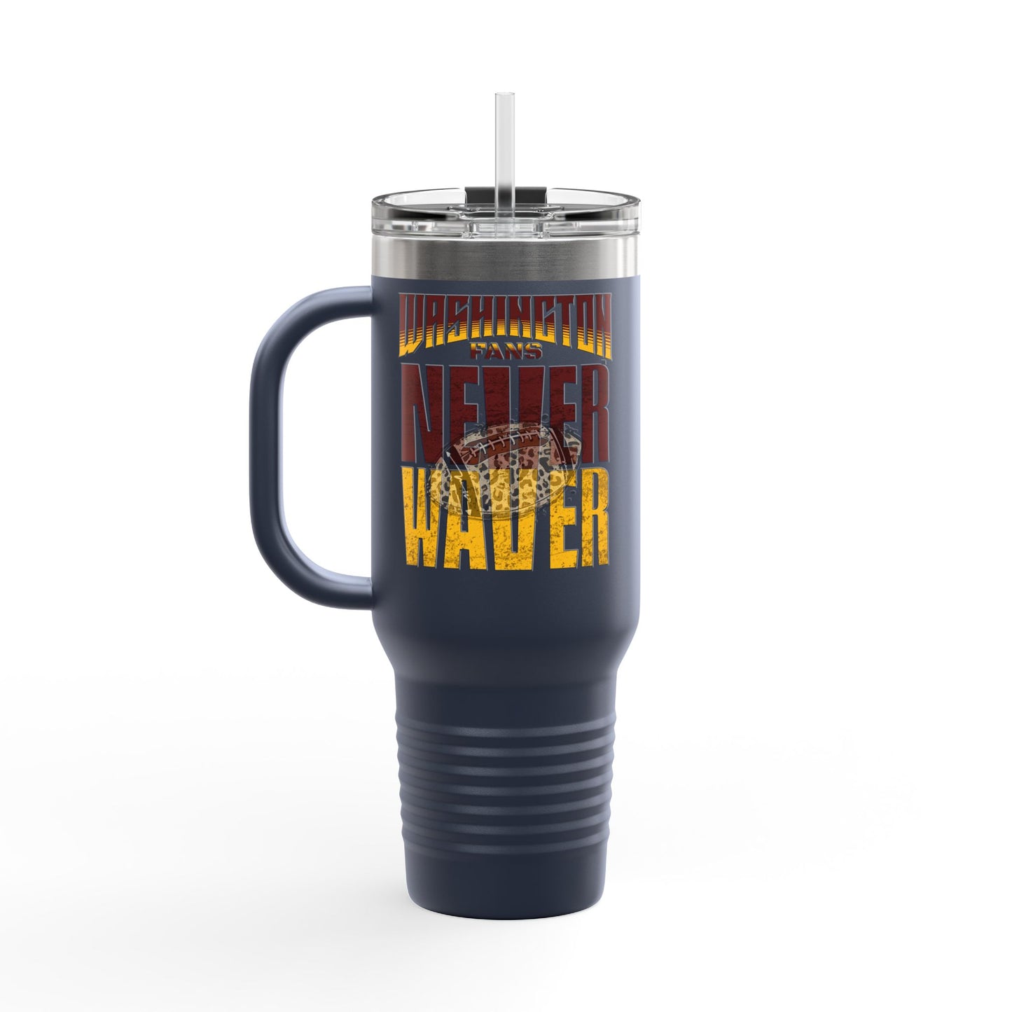 Washington Fans Never Waver W-Leopard Football Insulated Travel Mug, 40oz - Never Waver