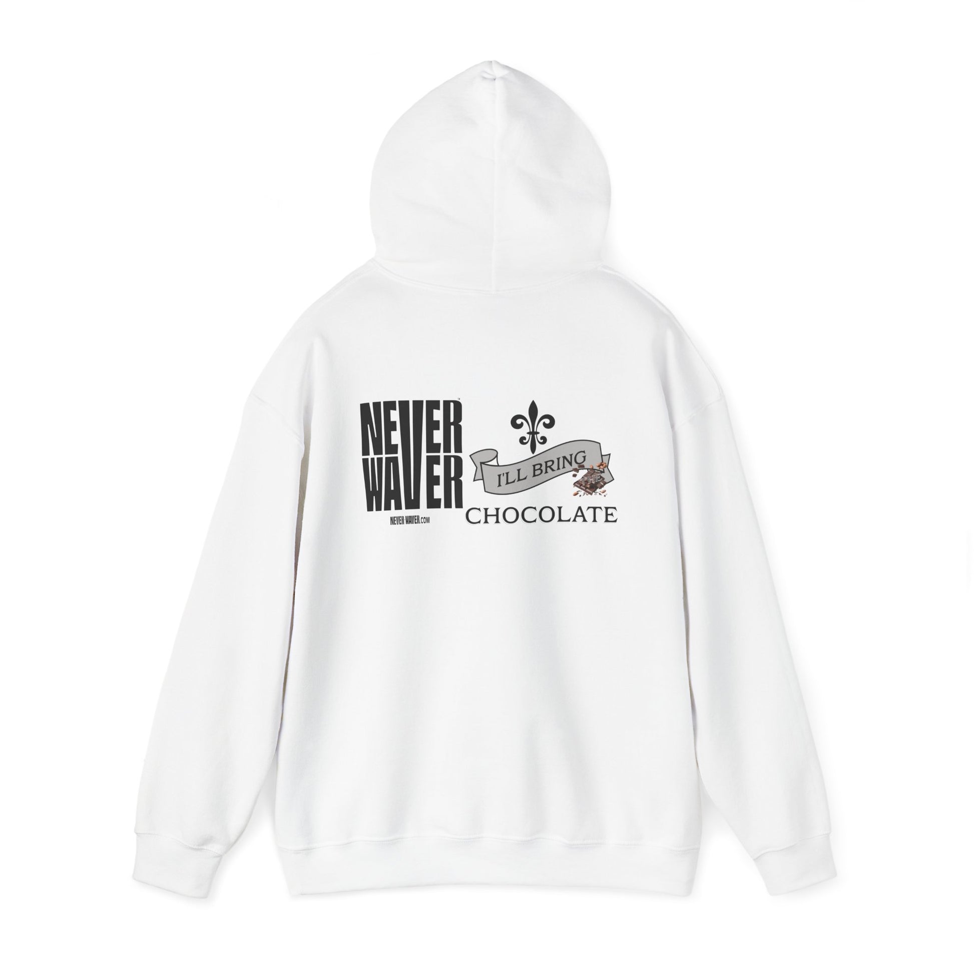 Unisex Heavy Blend™ Hooded Sweatshirt - "Never Waver I'll Bring The Chocolate" Inspirational Hoodie - Never Waver