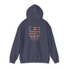Unisex Heavy Blend™ Hooded Sweatshirt - 'Never Waver' USA Flag Design - Never Waver