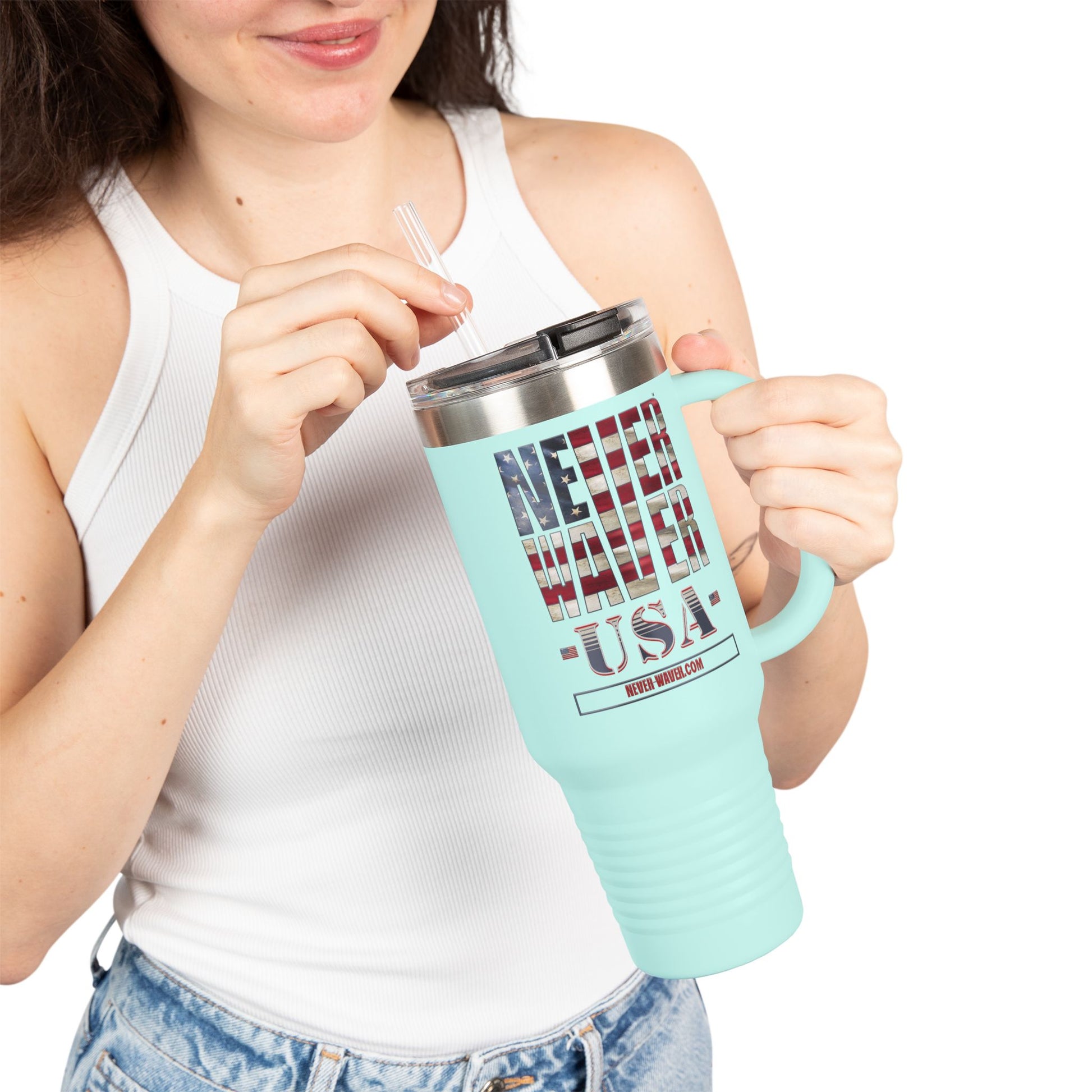 Never   Waver USA Insulated Travel Mug, 40oz - Never Waver