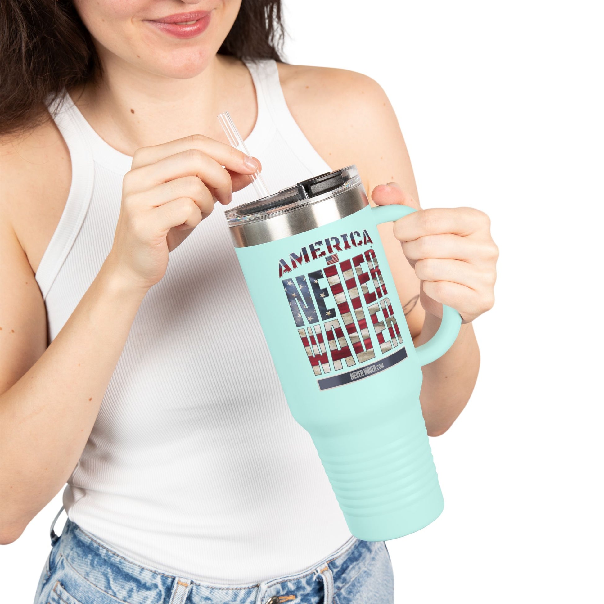America Never Waver Insulated Travel Mug, 40oz - Never Waver