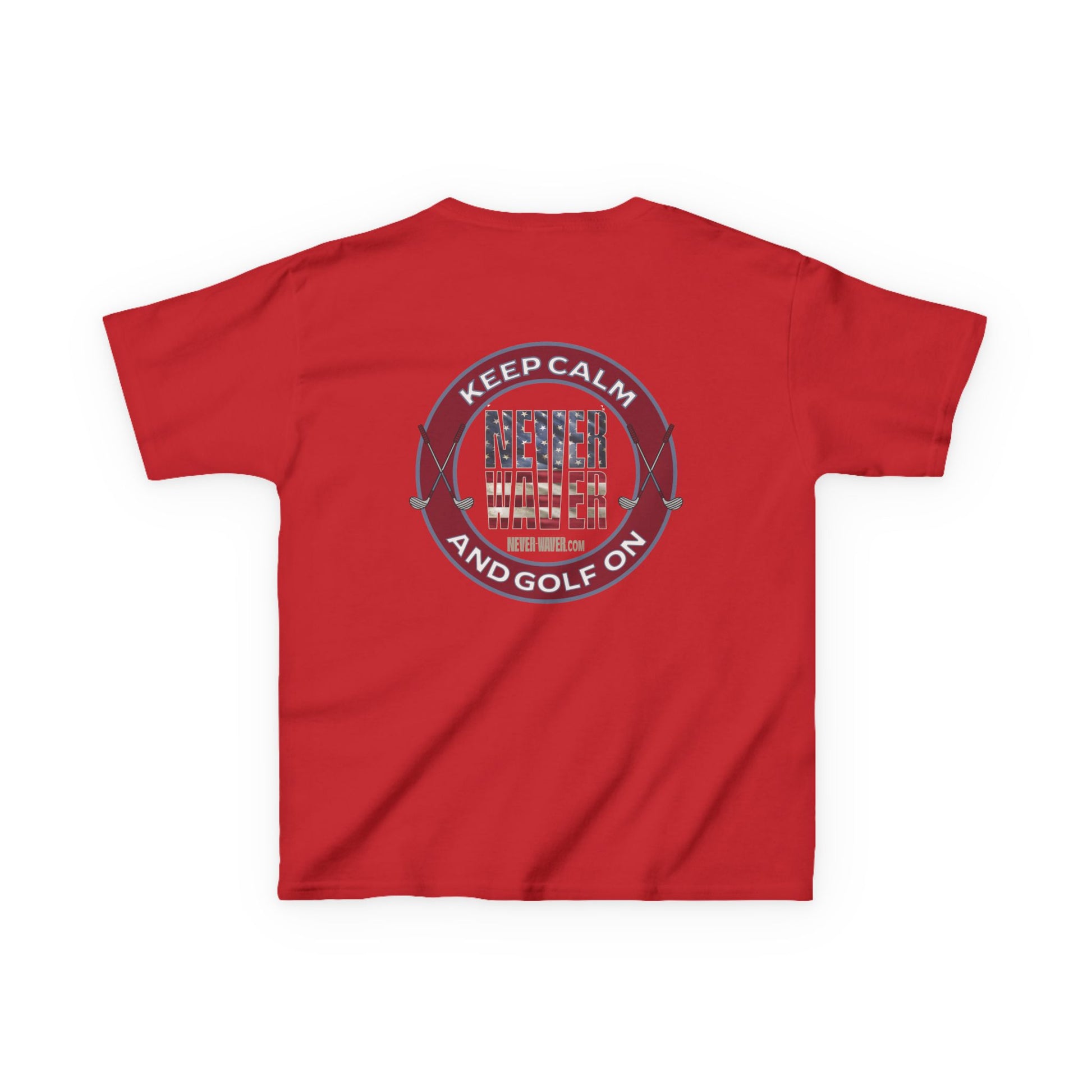 Kids Golf Tee - Keep Calm Never Waver and Golf On - Never Waver