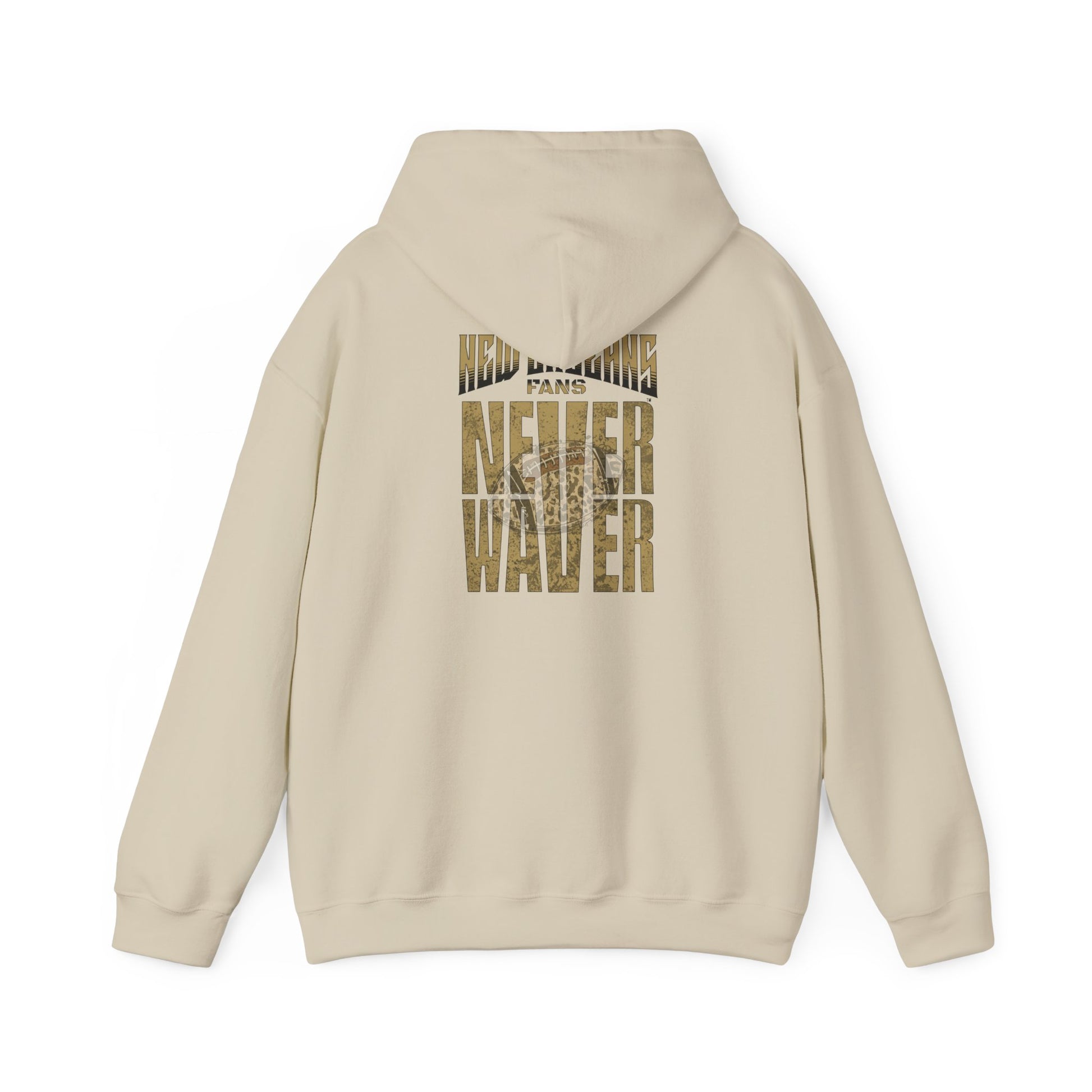 New Orleans Fans Never Waver W Leopard Football Hoodie - Unisex Heavy Blend™ Sweatshirt for Fans - Never Waver