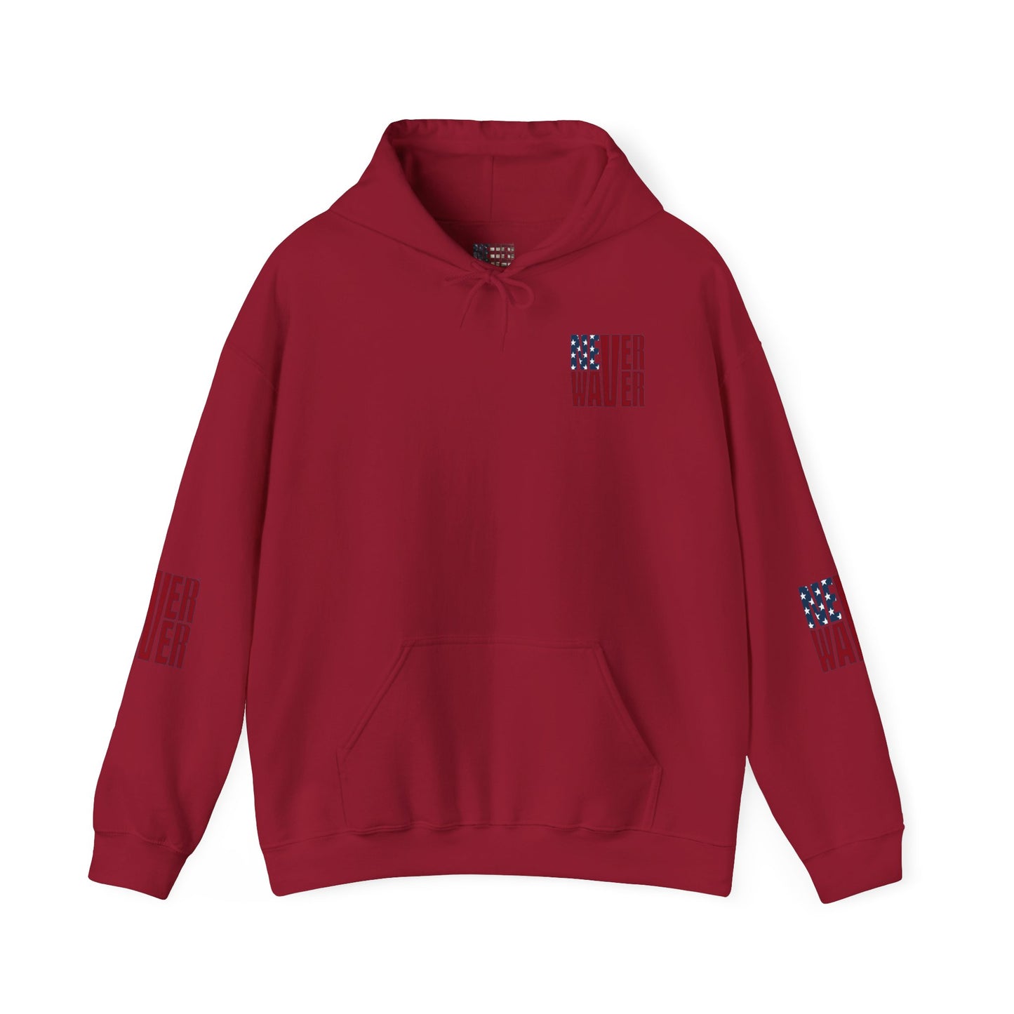 Unisex Heavy Blend™ Hooded Sweatshirt - Stylish Comfort with 'Never Waver Trump Fist Pump W Jesus  Protection' Design - Never Waver