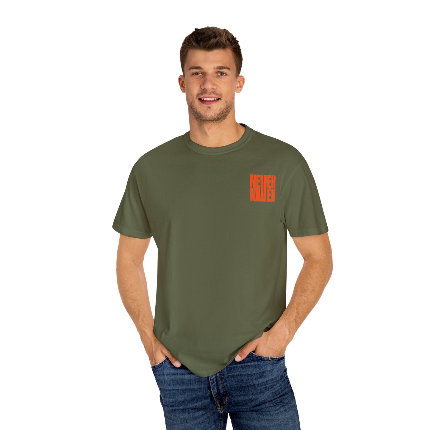 Unisex Garment-Dyed T-Shirt - 'Never Waver Oh Honey I am that Mom' Design - Never Waver