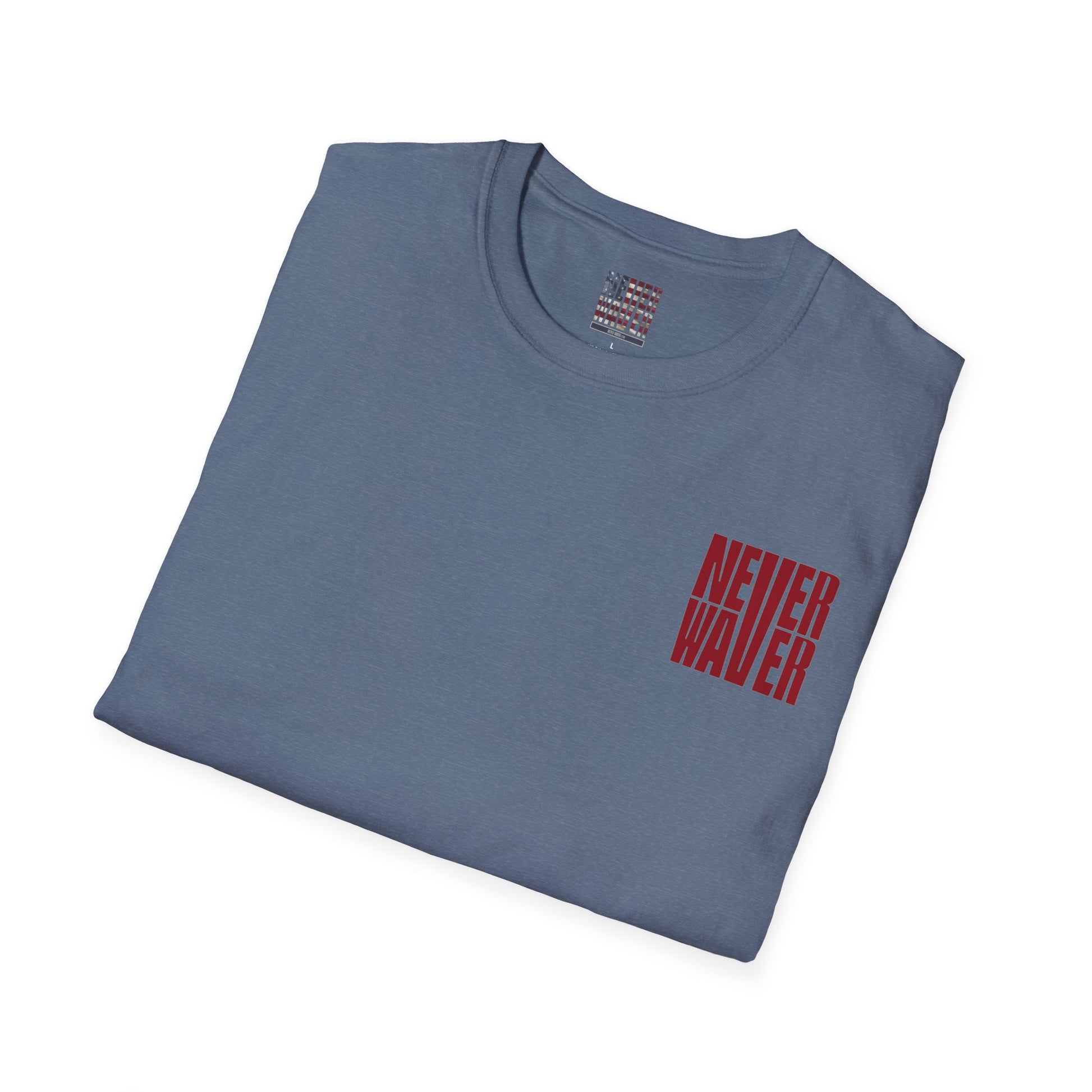 Never Waver Just A Mom Trying Not to Raise A&&holes Unisex Softstyle T-Shirt - Never Waver